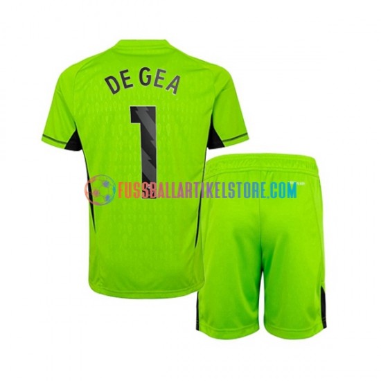 Manchester United Heimausrüstung Torwart DE GEA 1 2023-2024 Kinder Set(Trikot und Hose) S/S