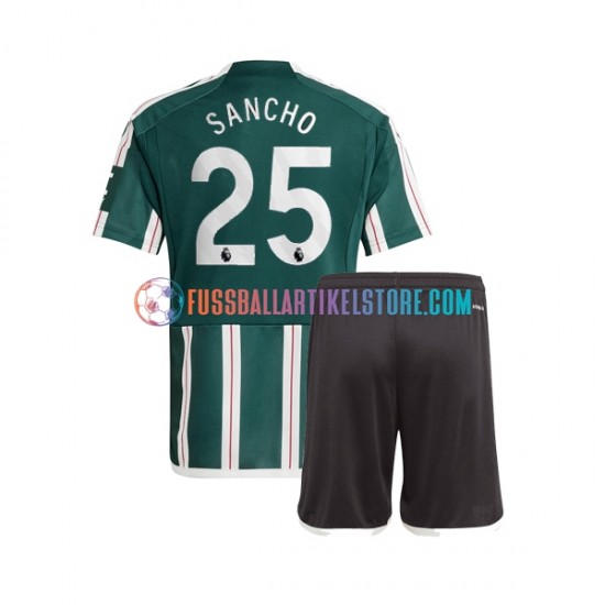 Manchester United Auswärtsausrüstung Jadon Sancho 25 2023-2024 Kinder Set(Trikot und Hose) S/S