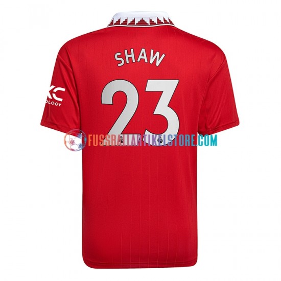 Manchester United Heimausrüstung Luke Shaw 23 2022-2023 Herren Trikot S/S