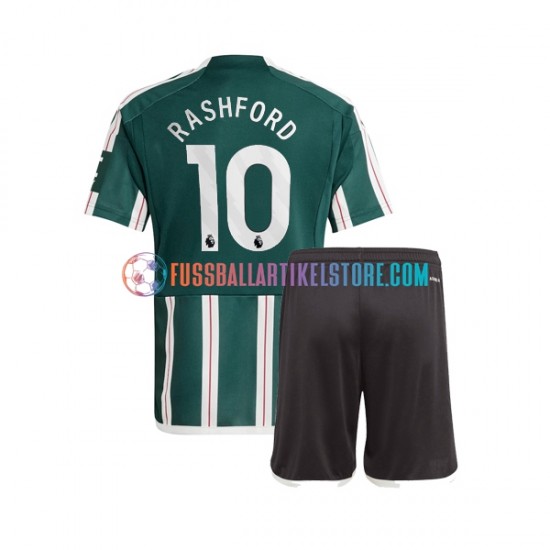 Manchester United Auswärtsausrüstung Marcus Rashford 10 2023-2024 Kinder Set(Trikot und Hose) S/S