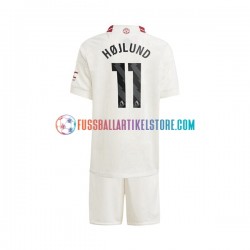 Manchester United Ausweichausrüstung Rasmus Hojlund 11 2023-2024 Kinder Set(Trikot und Hose) S/S