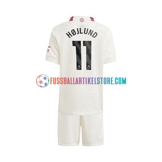 Manchester United Ausweichausrüstung Rasmus Hojlund 11 2023-2024 Kinder Set(Trikot und Hose) S/S