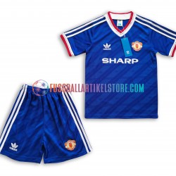 Manchester United Auswärtsausrüstung Retro 1986 Kinder Set(Trikot und Hose) S/S