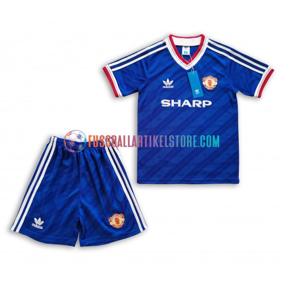 Manchester United Auswärtsausrüstung Retro 1986 Kinder Set(Trikot und Hose) S/S