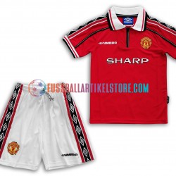 Manchester United Heimausrüstung Retro 1998-1999 Kinder Set(Trikot und Hose) S/S