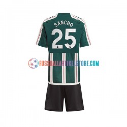 Manchester United Auswärtsausrüstung Sancho 25 2023-2024 Kinder Set(Trikot und Hose) S/S