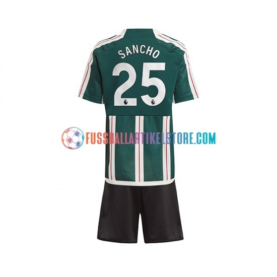 Manchester United Auswärtsausrüstung Sancho 25 2023-2024 Kinder Set(Trikot und Hose) S/S