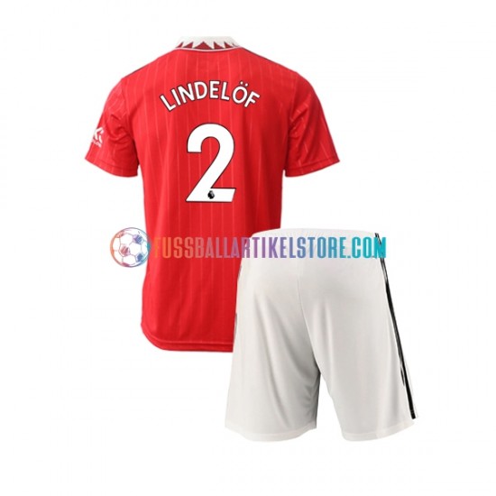 Manchester United Heimausrüstung Victor Lindelof 2 2022-2023 Kinder Set(Trikot und Hose) S/S