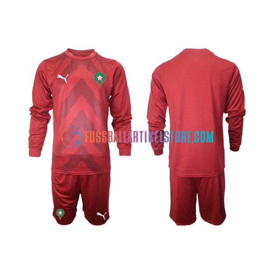 Marokko Heimausrüstung Torwart 2022 Kinder Set(Trikot und Hose) L/S