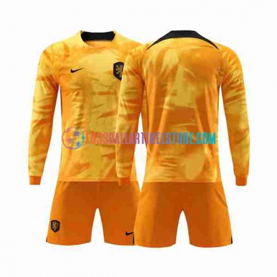 Niederlande Heimausrüstung World Cup 2022 Kinder Set(Trikot und Hose) L/S