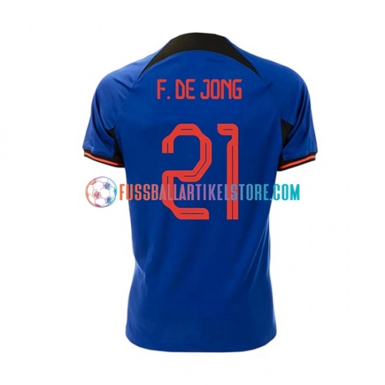 Niederlande Auswärtsausrüstung Frenkie de Jong 21 World Cup 2022 Herren Trikot S/S