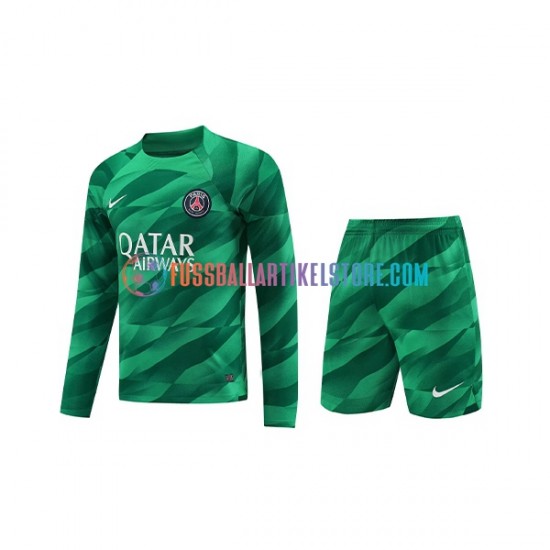 Paris Saint-Germain Heimausrüstung Torwart 2023-2024 Kinder Set(Trikot und Hose) L/S