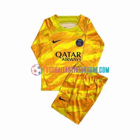 Paris Saint-Germain Auswärtsausrüstung Torwart 2023-2024 Kinder Set(Trikot und Hose) L/S