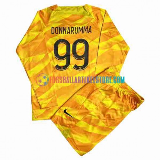 Paris Saint-Germain Auswärtsausrüstung Torwart DONNARUMMA 99 2023-2024 Kinder Set(Trikot und Hose) L/S