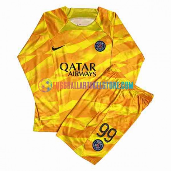 Paris Saint-Germain Auswärtsausrüstung Torwart DONNARUMMA 99 2023-2024 Kinder Set(Trikot und Hose) L/S