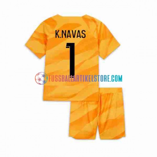 Paris Saint-Germain Auswärtsausrüstung Torwart K.NAVAS 1 2023-2024 Kinder Set(Trikot und Hose) S/S