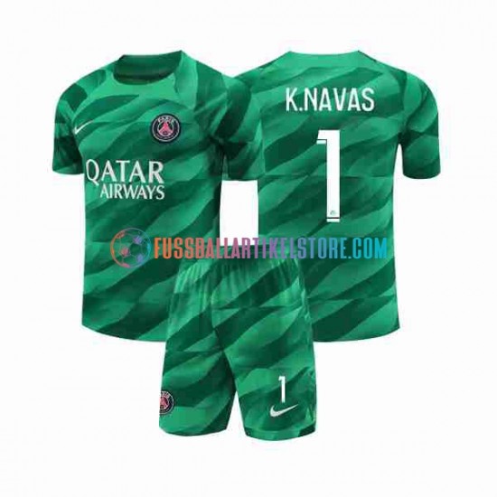 Paris Saint-Germain Heimausrüstung Torwart K.NAVAS 1 2023-2024 Kinder Set(Trikot und Hose) S/S