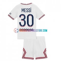 Paris Saint-Germain Viertesausrüstung Lionel Messi 30 2021-2022 Kinder Set(Trikot und Hose) S/S