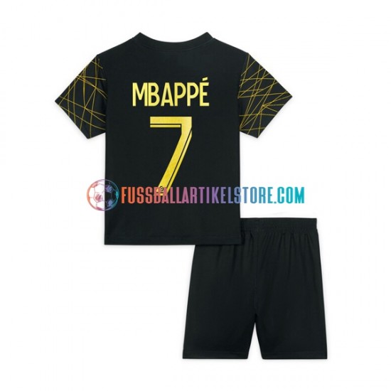 Paris Saint-Germain Viertesausrüstung Mbappé 7 2022-2023 Kinder Set(Trikot und Hose) S/S