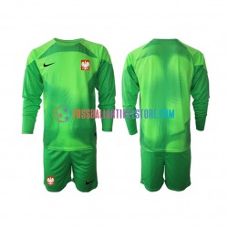 Polen Heimausrüstung Torwart World Cup 2022 Kinder Set(Trikot und Hose) L/S