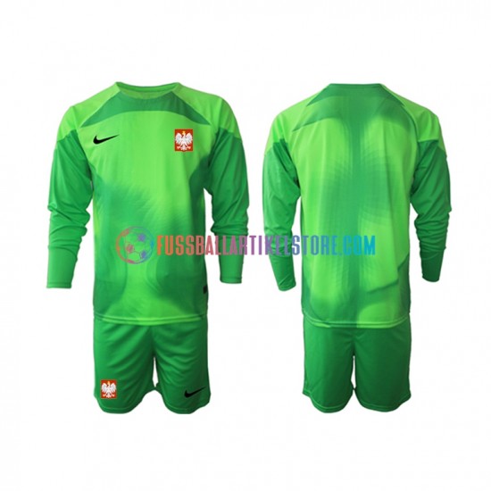 Polen Heimausrüstung Torwart World Cup 2022 Kinder Set(Trikot und Hose) L/S