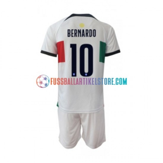 Portugal Auswärtsausrüstung Bernardo 10 World Cup 2022 Kinder Set(Trikot und Hose) S/S