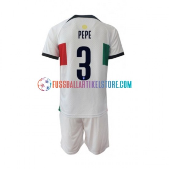 Portugal Auswärtsausrüstung PEPE 3 World Cup 2022 Kinder Set(Trikot und Hose) S/S