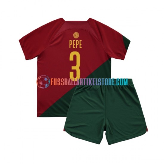 Portugal Heimausrüstung PEPE 3 World Cup 2022 Kinder Set(Trikot und Hose) S/S