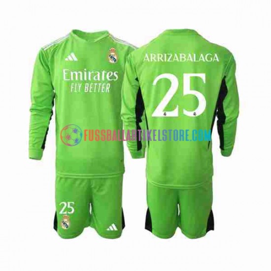 Real Madrid Heimausrüstung Torwart Kepa Arrizabalaga 25 2023-2024 Kinder Set(Trikot und Hose) L/S