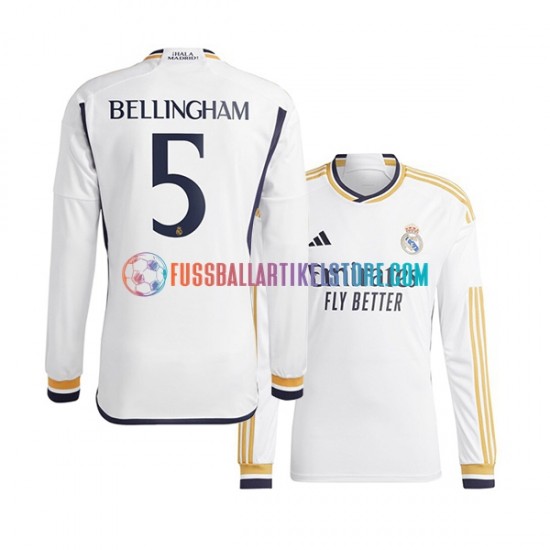 Real Madrid Heimausrüstung Jude Bellingham 5 2023-2024 Herren Trikot L/S