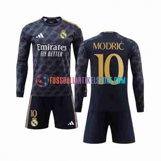 Real Madrid Auswärtsausrüstung Modrić Luka 10 2023-2024 Kinder Set(Trikot und Hose) L/S