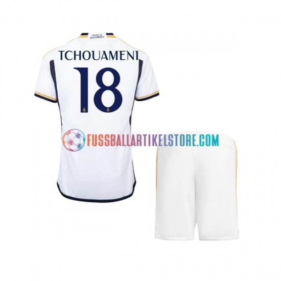 Real Madrid Heimausrüstung TCHOUAMENI 18 2023-2024 Kinder Set(Trikot und Hose) S/S