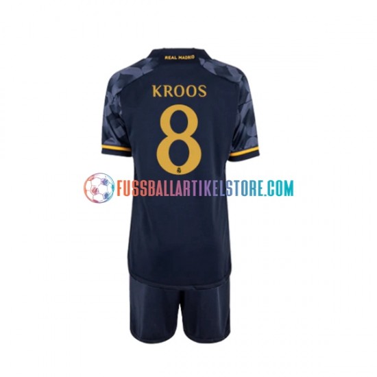 Real Madrid Auswärtsausrüstung Toni Kroos 8 2023-2024 Kinder Set(Trikot und Hose) S/S