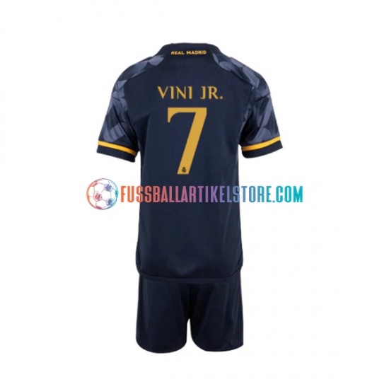 Real Madrid Auswärtsausrüstung Vinicius Junior 7 2023-2024 Kinder Set(Trikot und Hose) S/S