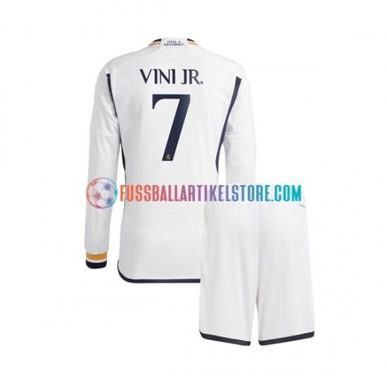 Real Madrid Heimausrüstung Vinicius Junior 7 2023-2024 Kinder Set(Trikot und Hose) L/S