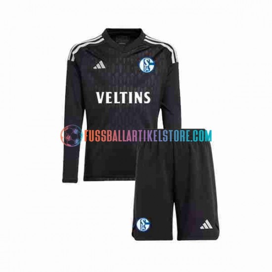 Auswärtsausrüstung Torwart Schalke 04 2023-2024 Kinder Set(Trikot und Hose) L/S