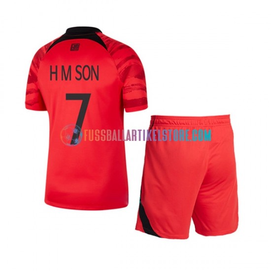 Südkorea Heimausrüstung Son Heung-min 7 World Cup 2022 Kinder Set(Trikot und Hose) S/S