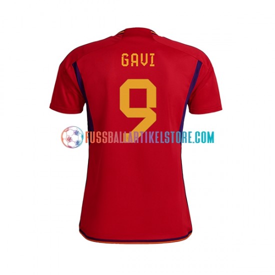 Spanien Heimausrüstung Gavi 9 World Cup 2022 Herren Trikot S/S