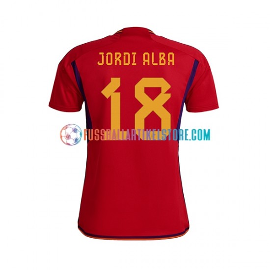 Spanien Heimausrüstung JORDI ALBA 18 World Cup 2022 Herren Trikot S/S