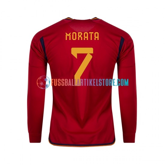 Spanien Heimausrüstung MORATA 7 World Cup 2022 Herren Trikot L/S