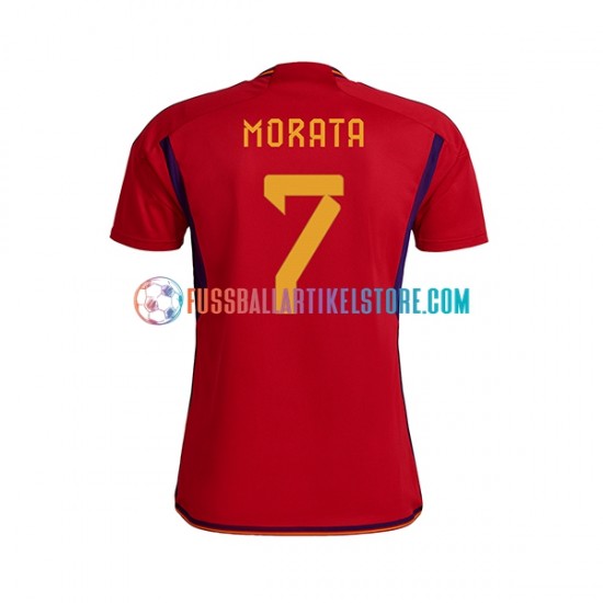 Spanien Heimausrüstung MORATA 7 World Cup 2022 Herren Trikot S/S