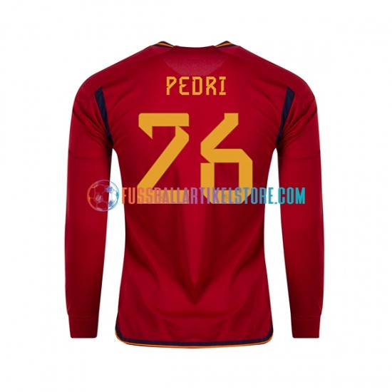 Spanien Heimausrüstung PEDRI 26 World Cup 2022 Herren Trikot L/S