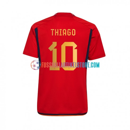 Spanien Heimausrüstung Thiago 10 World Cup 2022 Herren Trikot S/S