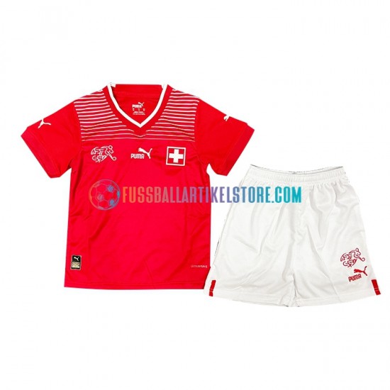 Schweiz Heimausrüstung World Cup 2022 Kinder Set(Trikot und Hose) S/S