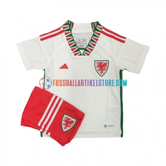 Wales Auswärtsausrüstung World Cup 2022 Kinder Set(Trikot und Hose) S/S