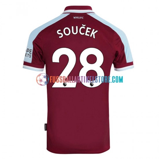 West Ham United Heimausrüstung Tomas Soucek 28 2021-2022 Herren Trikot S/S