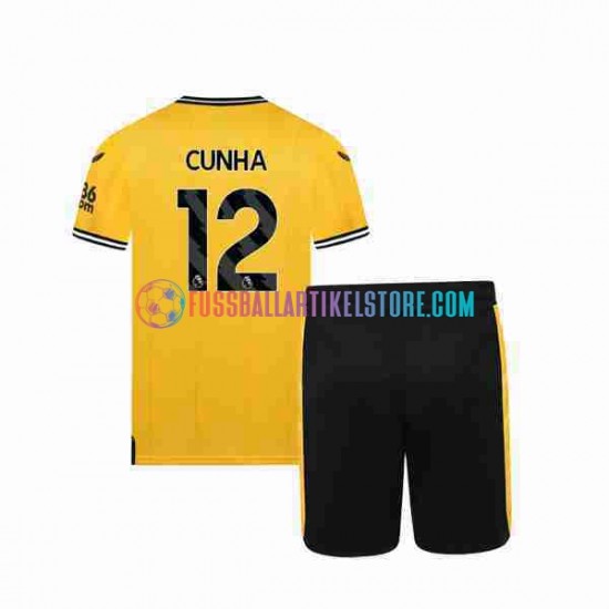 Wolverhampton Wanderers Heimausrüstung CUNHA 12 2023-2024 Kinder Set(Trikot und Hose) S/S