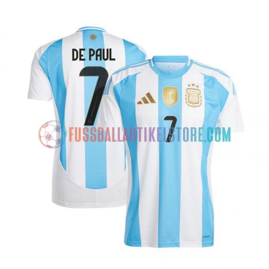 Argentinien Heimausrüstung De Paul 7 Copa America 2024 Herren Trikot S/S