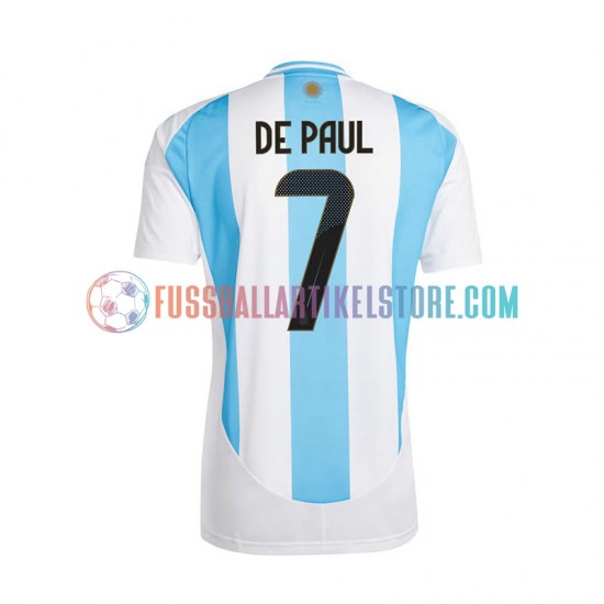 Argentinien Heimausrüstung De Paul 7 Copa America 2024 Herren Trikot S/S