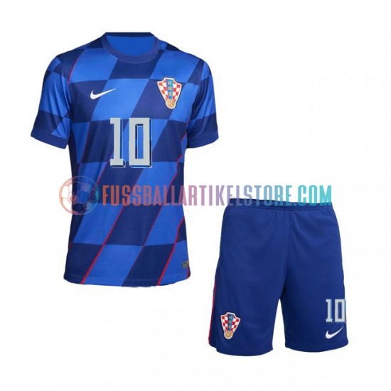 Kroatien Auswärtsausrüstung Modrić Luca 10 Euro 2024 Kinder Set(Trikot und Hose) S/S